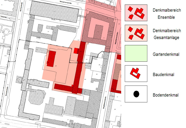 Auszug aus der Denkmalkarte des Landes Berlin | Geoportal Berlin Denkmalkarte
